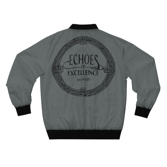 Echoes of Excellence Grey Men’s Bomber Jacket