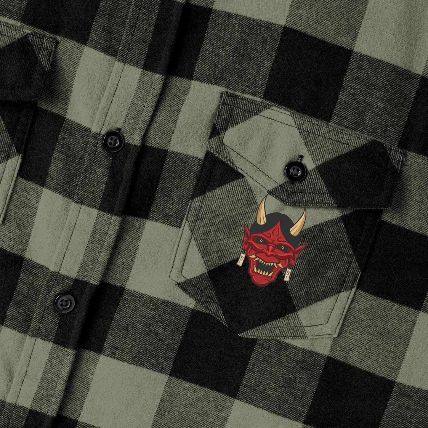 Red Oni Unisex Flannel Shirt