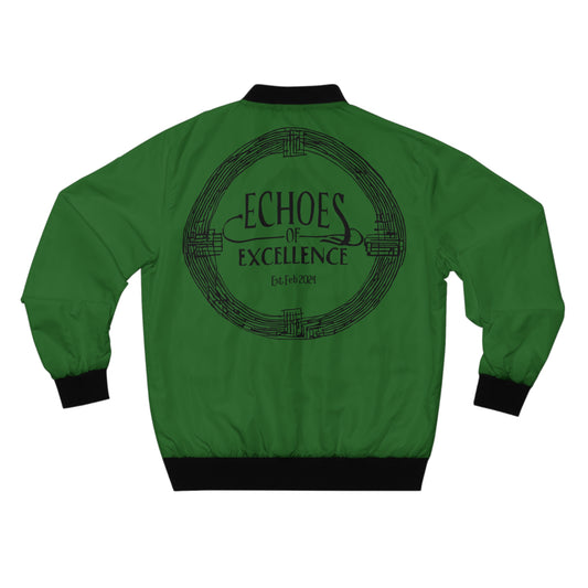 Echoes of Excellence Green Men’s Bomber Jacket