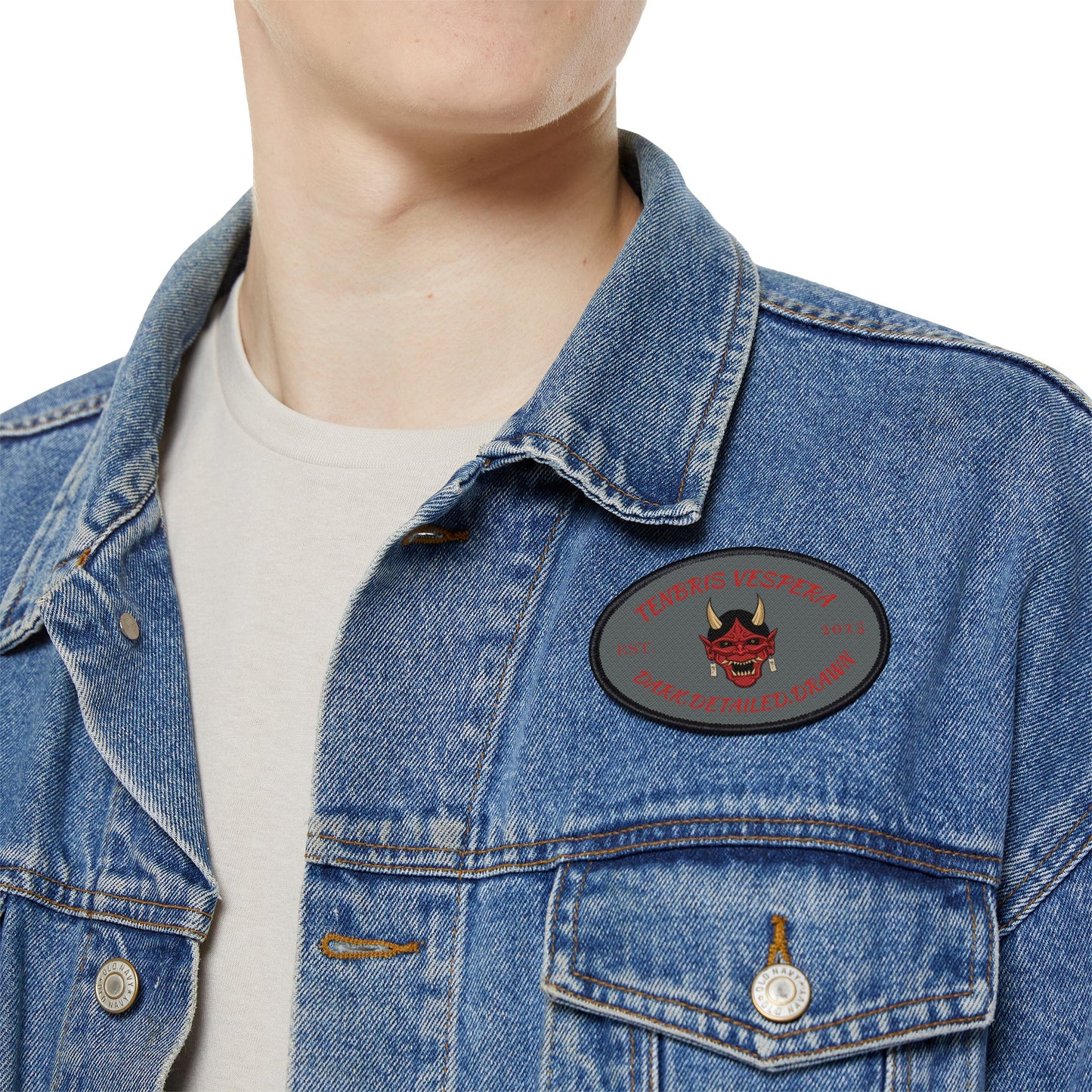 Red Oni Iron On Patch