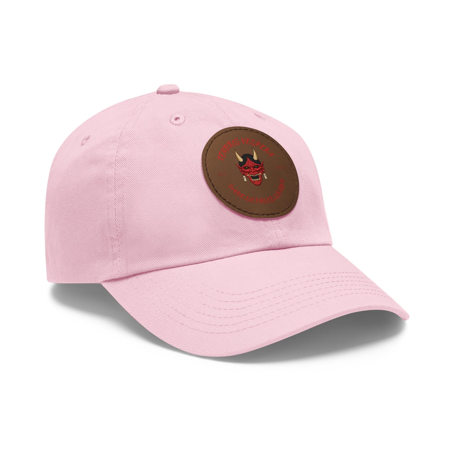 Red Oni Leather Patch Dad Hat