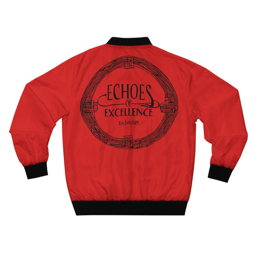 Echoes of Excellence Red Men’s Bomber Jacket