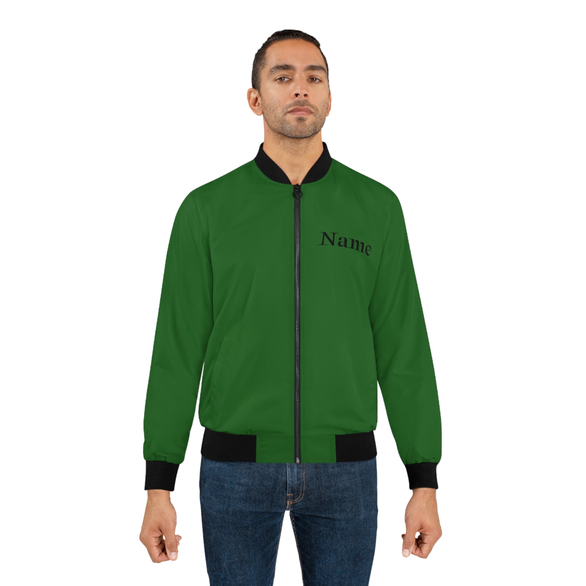 Echoes of Excellence Green Men’s Bomber Jacket