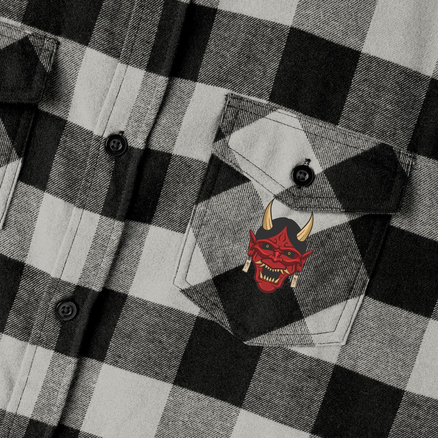 Red Oni Unisex Flannel Shirt
