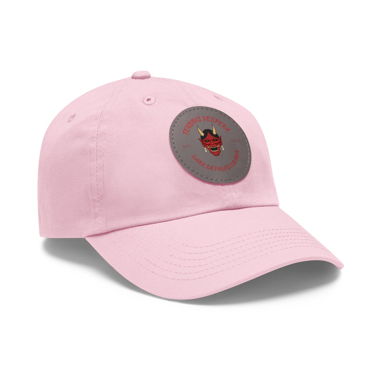 Red Oni Leather Patch Dad Hat