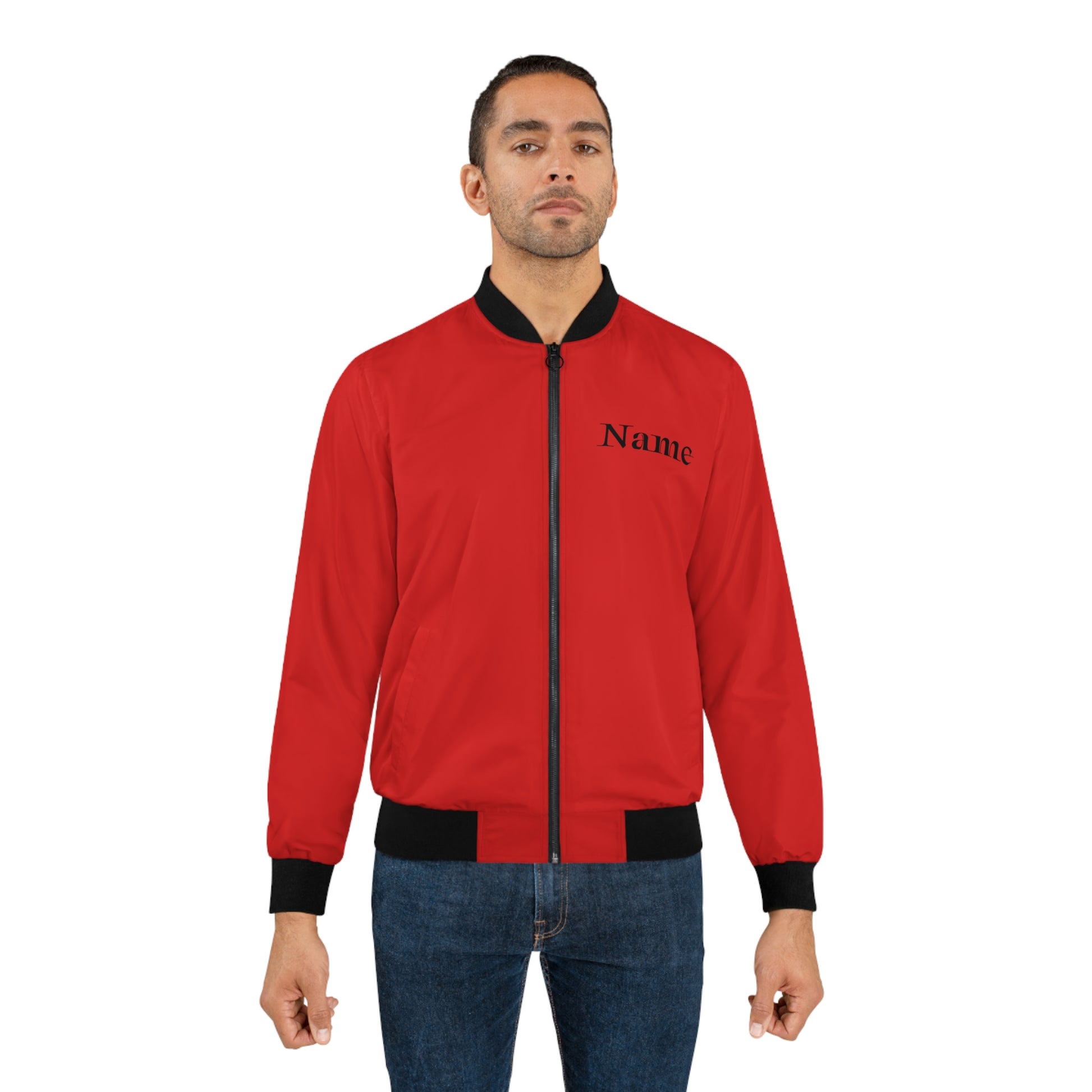 Echoes of Excellence Red Men’s Bomber Jacket