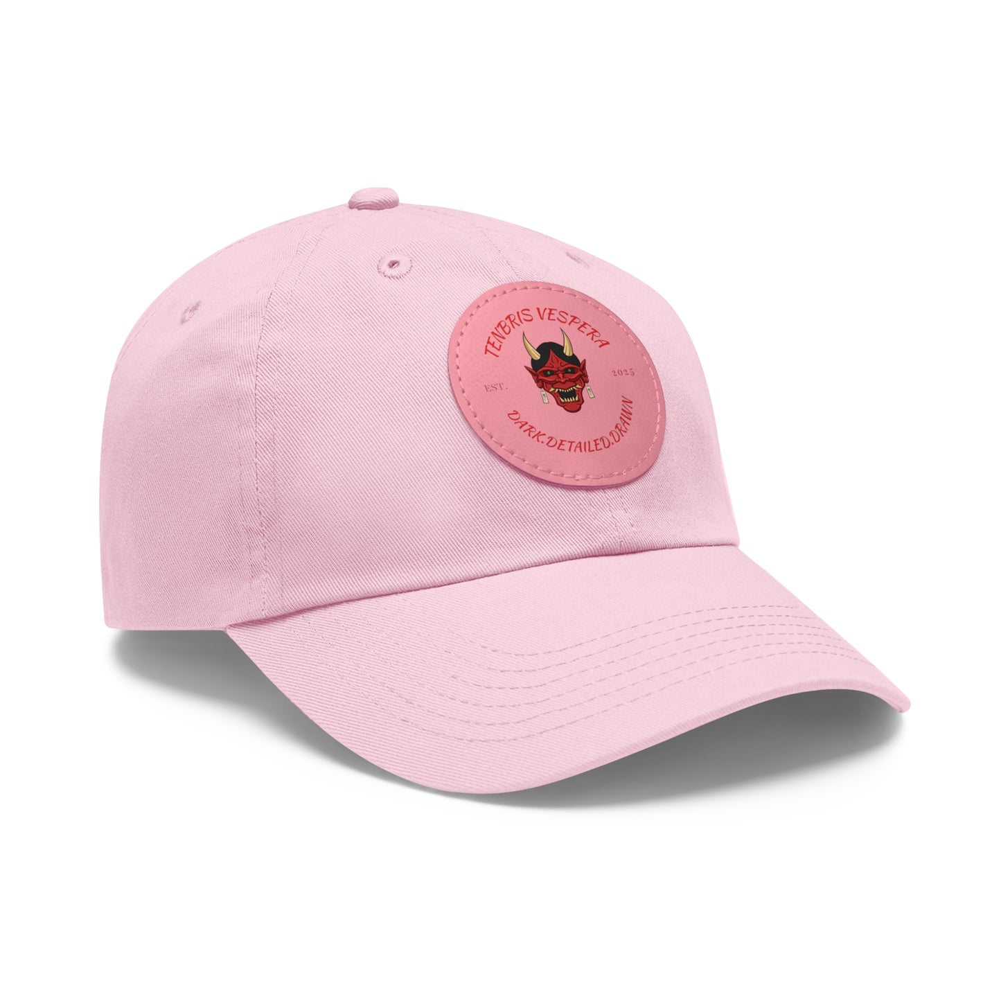 Red Oni Leather Patch Dad Hat