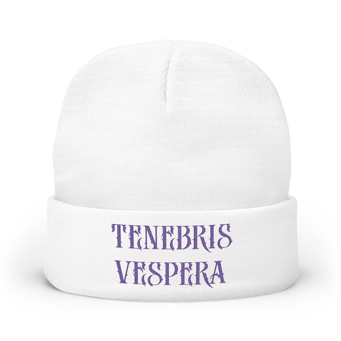Embroidered Knit Beanie - Tenebris Vespera