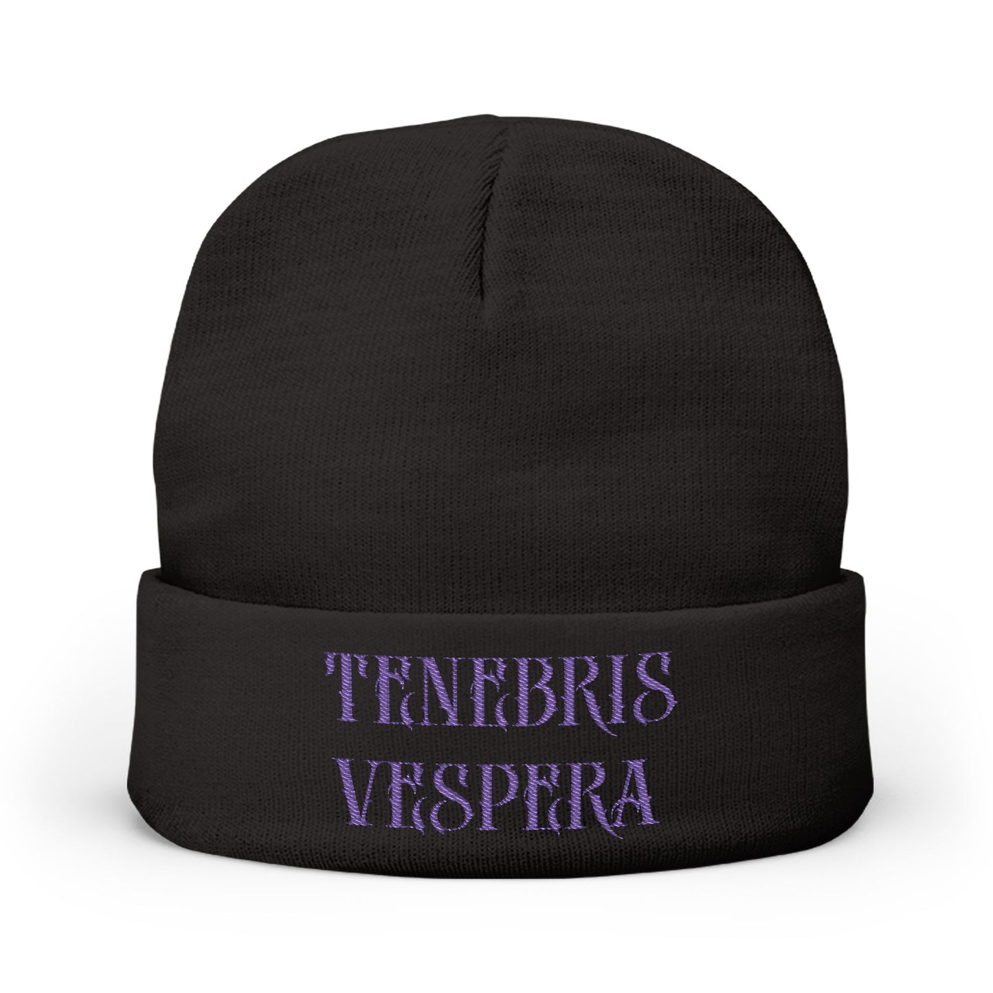 Embroidered Knit Beanie - Tenebris Vespera