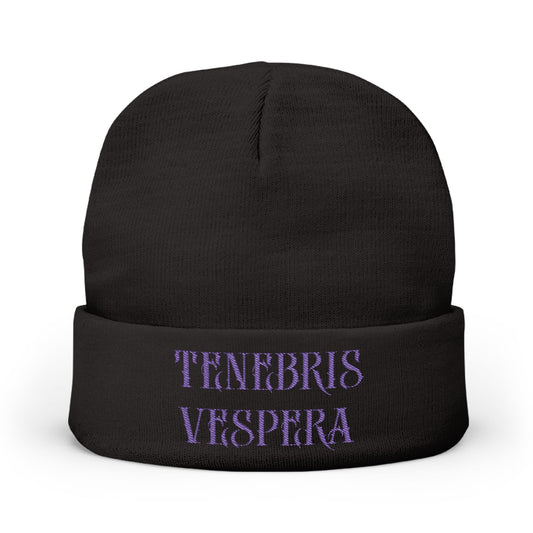 Embroidered Knit Beanie - Tenebris Vespera