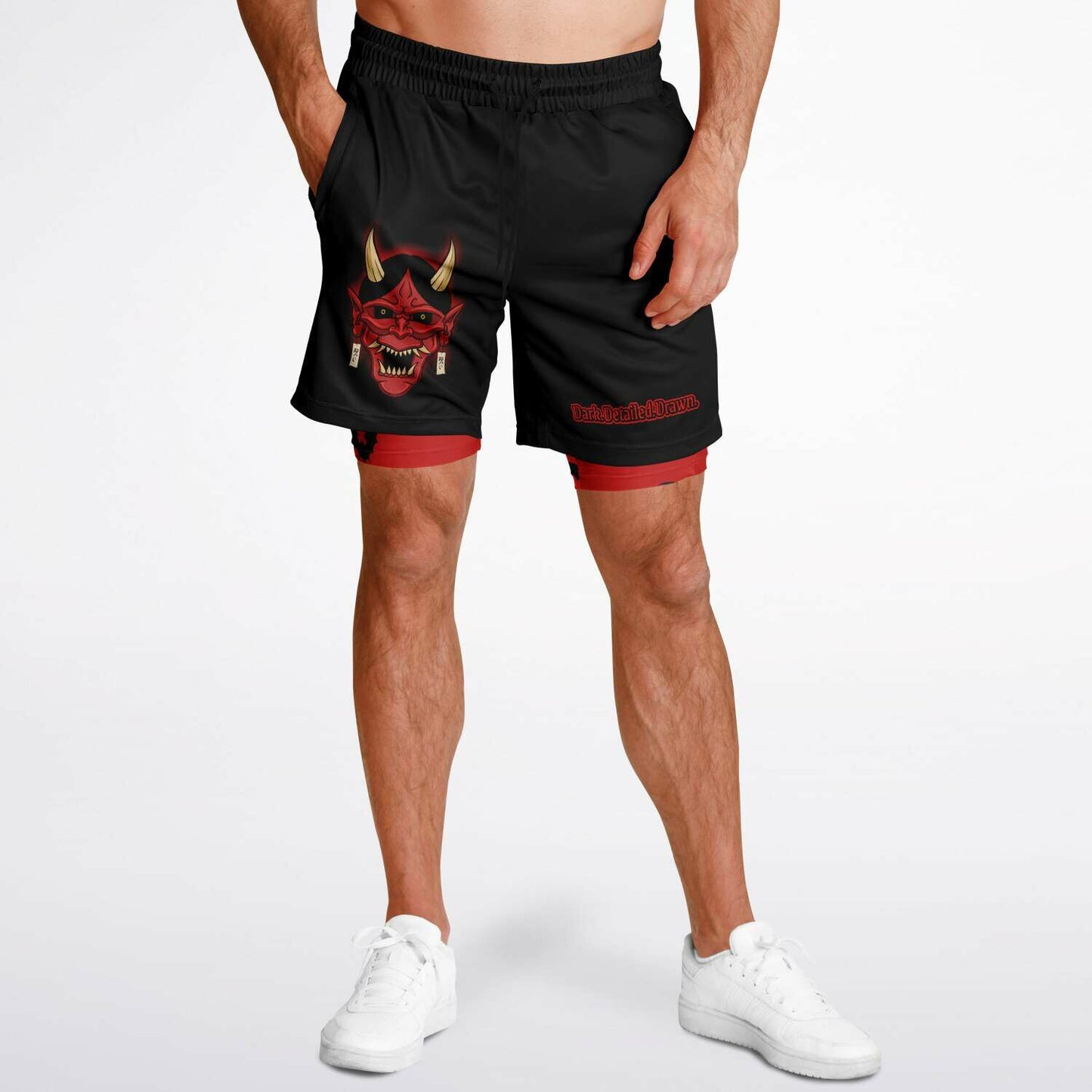 Red Oni Bats Men's 2-in-1 Shorts