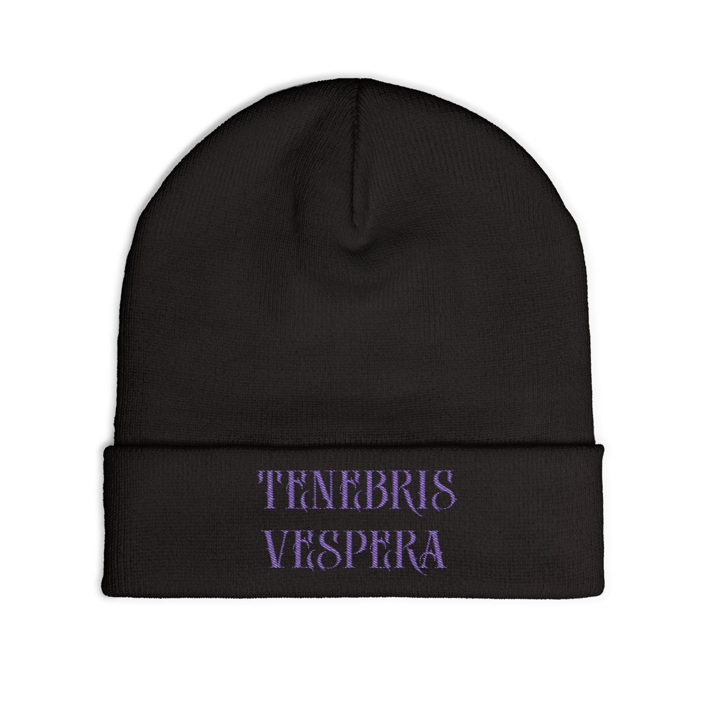 Embroidered Knit Beanie - Tenebris Vespera