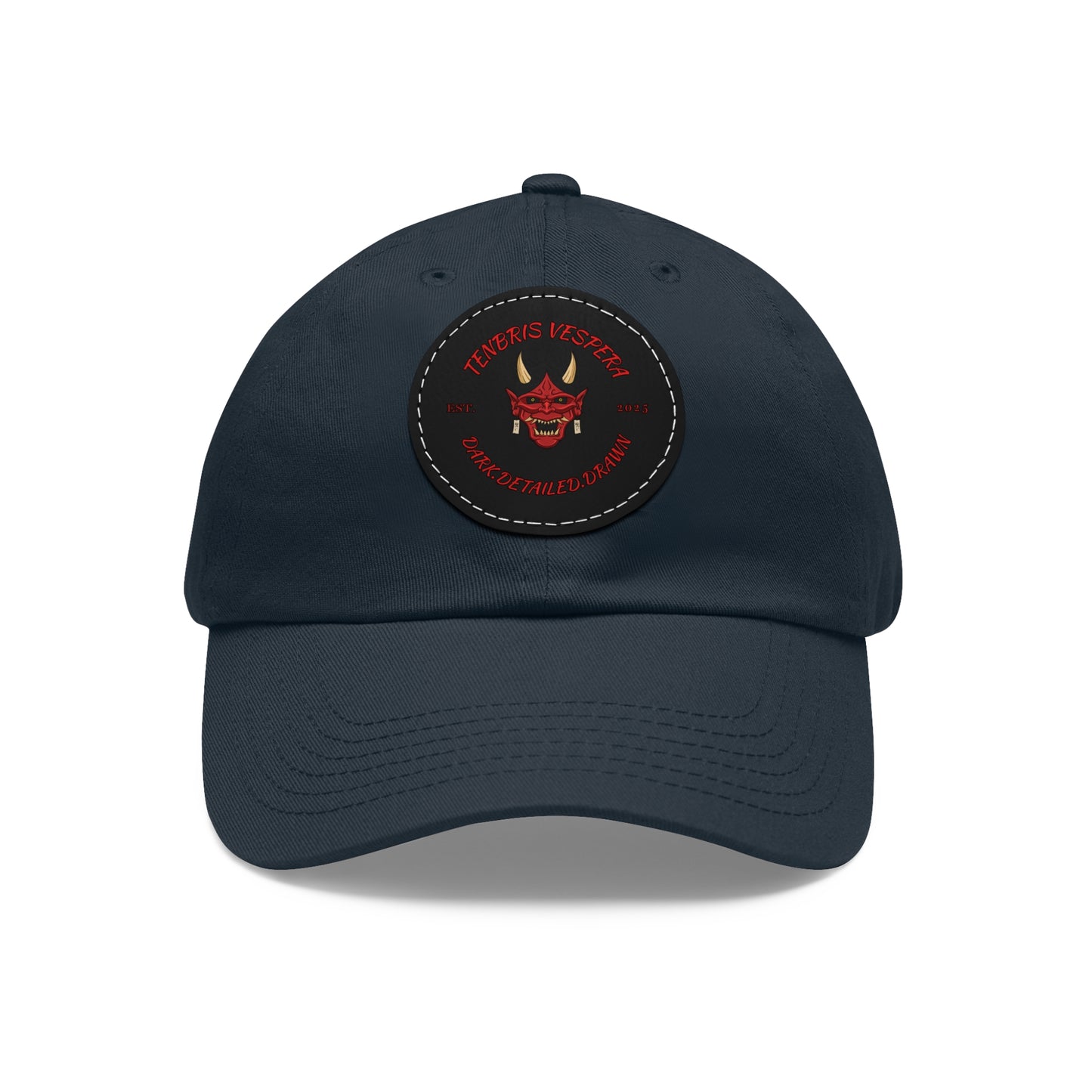 Red Oni Leather Patch Dad Hat