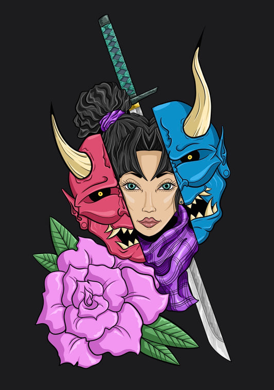 Art Print 4in x 6in Girl Behind The Mask