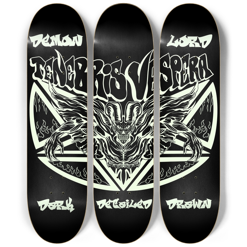 Demon Lord 3 Piece Glow In The Dark Wall Art